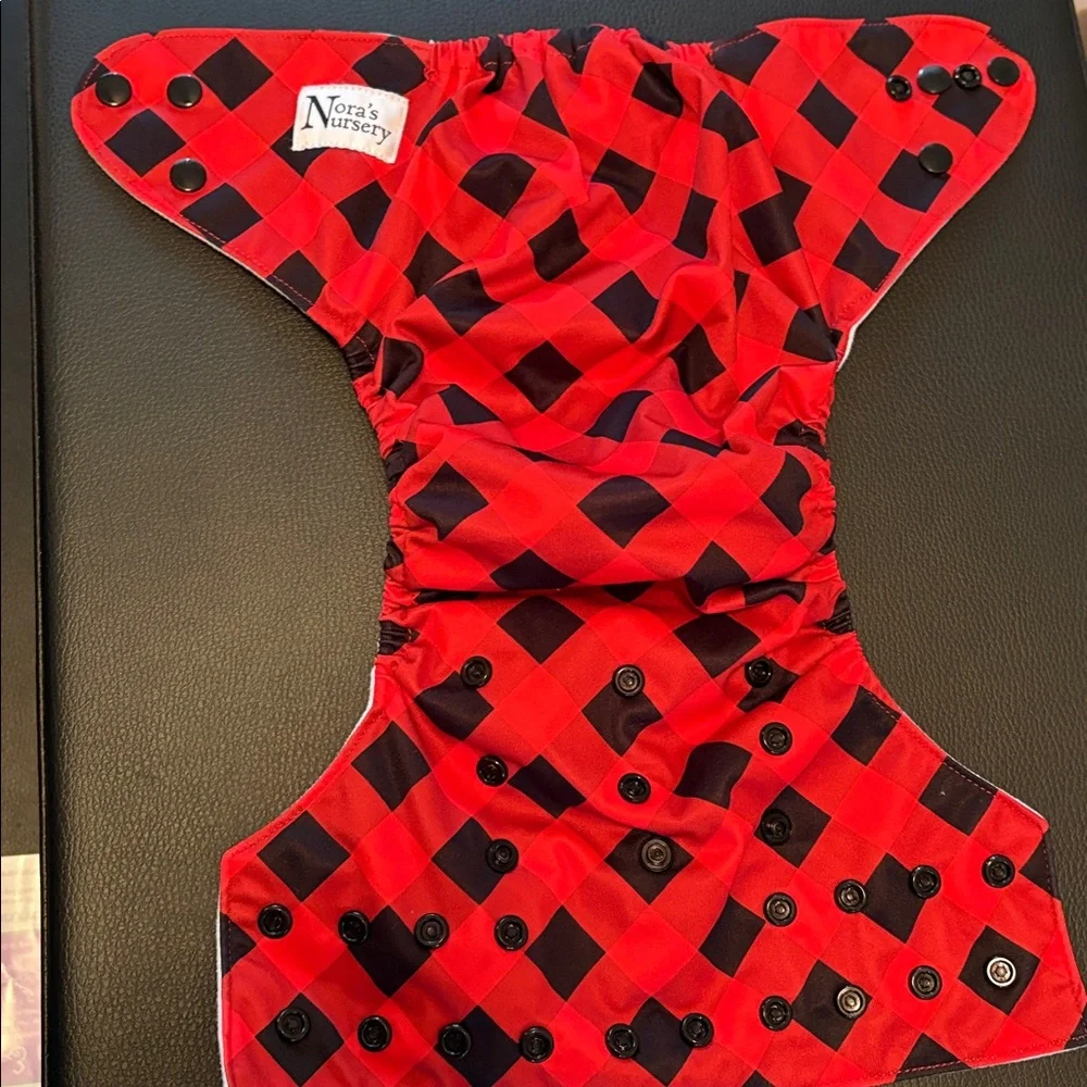 Red Plaid Reusable Cloth Diaper Cover